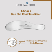 Masseur corporel et facial Gua Sha en acier inoxydable, manuel, pour le cou, le dos, le visage et les bras, pour le soulagement des douleurs, style médiéval, fabriqué par Uttar