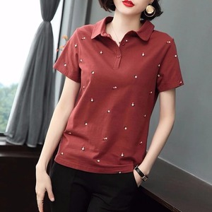 เสื้อยืดคอกลมผ้าคอตตอนสำหรับผู้หญิงสวมใส่สบายระบายอากาศได้ดีสวมใส่สบายฤดูร้อน - Product Image 3