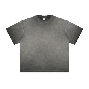 เสื้อยืดโอเวอร์ไซส์ผ้าคอตตอนฟอกสี เสื้อยืดทรงบ็อกซี่เรียบง่าย เสื้อยืดผู้ชาย เสื้อยืดพิมพ์ลายกราฟิกตามสั่ง เสื้อยืดเปล่าสำหรับผู้ชาย - Product Image 3