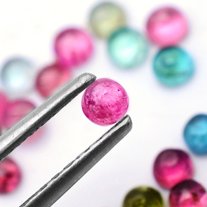 พลอยทัวร์มาลีนทรงกลม4มม. จำนวน25ชิ้นพลอยหนา2.6มม. 7.65ก้อนหินหลวมคุณภาพสูง - Product Image 4