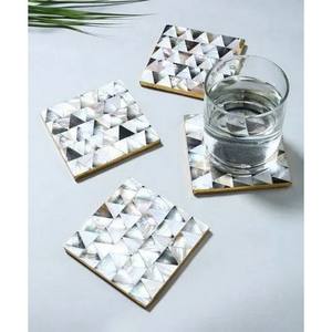 High Quality Leafy Green Bone Inlay Coaster Indian Manufacturer's Product for Coffee & Tea Cups Mats & Pads - Product Image 2