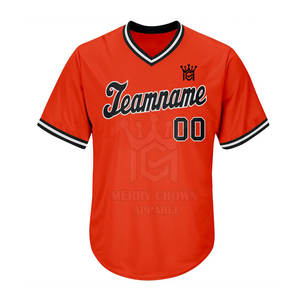 Nueva llegada Ropa deportiva Nombre personalizado Impreso 100% Tela de poliéster Mejor precio Jersey de béisbol - Product Image 1