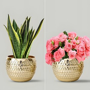Venta caliente Lujos Metal Diseño de panal Maceta dorada para el hogar Jardín Decoración de la boda - Product Image 2