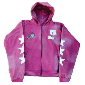 Sweats à capuche en coton polaire zippés à impression en mousse Fashion Wear Street Wear - Product Image 1