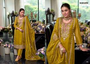 Vêtements de fête indiens et pakistanais de haute qualité haut de travail brodé en organza doux et bas en soie lourde Dupatta fournisseur indien de confiance - Product Image 3