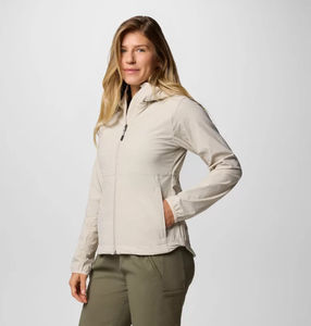 Veste softshell à capuche pour femme Dark Stone de meilleure qualité, manches complètes et coupe-vent, vestes softshell d'extérieur pour la course à pied pour femme - Product Image 2