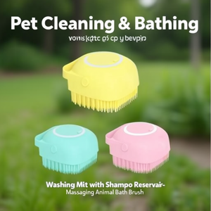 <b>Pet</b> Washing Mitt with Shampoo Reservoir-Massaging Animal Bath <b>Brush</b> - Product Image 3