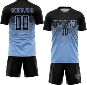 Ensemble de vêtements de football avec logo personnalisé OEM Maillots et shorts en polyester 100% de haute qualité avec impression de logo de qualité pour les équipes - Product Image 3