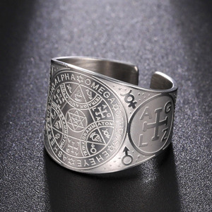 Bán buôn đồ trang sức tôn giáo mở rộng thép không gỉ người đàn ông sao của <span class=keywords><strong>David</strong></span> Nhẫn vàng - Product Image 2