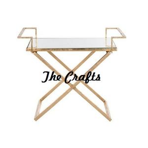 Juego de bandejas de tres tamaños diferentes para servir en restaurante de hierro y vidrio, bandeja para servir comida en casa con soporte a granel - Product Image 6