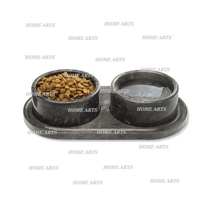 Bol à fruits secs de forme ronde, design dernier cri, qualité supérieure, en marbre, avec cuillères en bois, au meilleur prix en Inde - Product Image 5
