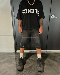 กางเกงขาสั้นผ้ายีนส์ของผู้ชายกางเกงขาสั้นผ้ายีนส์แนวสตรีทหลวมสำหรับผู้ชาย - Product Image 6