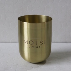 Pot à bougie en laiton doré avec logo personnalisé Récipient en laiton pur finition brillante pour la fabrication de bougies Bocaux votifs pour bougies parfumées - Product Image 3