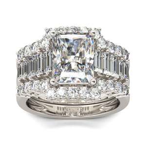 Ensemble de bagues de mariage Jeulia en argent sterling à coupe radiante, 3 pièces - Product Image 2