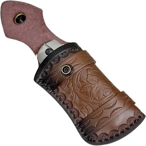 Nouveau couteau pliant extérieur pour Camping Rich Grain Pancake Target Support OEM personnalisé avec gaine en cuir prix usine - Product Image 1