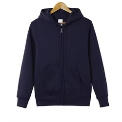 Sweat à capuche zippé personnalisé pour hommes et femmes Fournisseur OEM Sweat à capuche zippé uni pour impression et broderie - Product Image 3