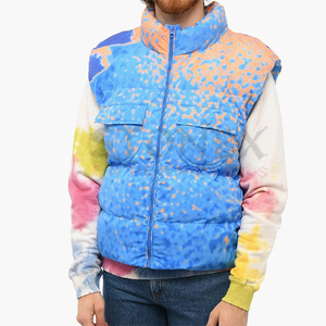 <b>Men's</b> Winter Sleeveless Puffer <b>Jacket</b> High Quality Heavyweight Polyester Customized Logo Shiny <b>Canvas</b> Fabric Warm Vest - Product Image 1