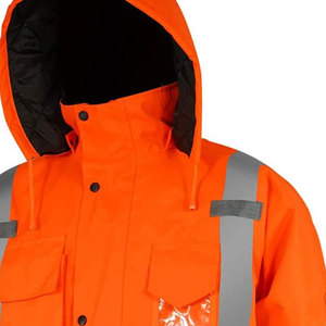 Customizable Adult Size Long Sleeve Safety <b>Jacket</b> for <b>Men</b> <b>Reflective</b> Polyester and Cotton Water-Proof with Logo Support - Product Image 6