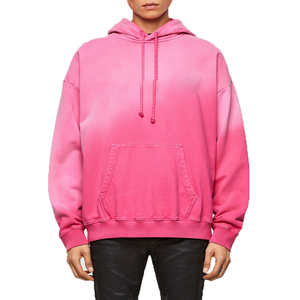 Nouveau sweat à capuche oversize en denim French Terry pour homme, hiver 2026, poids lourd 450 g/m², tendance, effet déchiré, lavé - Product Image 3