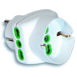 Adattatore Triplo con Spina 2P+T e 2 Prese Schuko 10/16A - Product Image 1