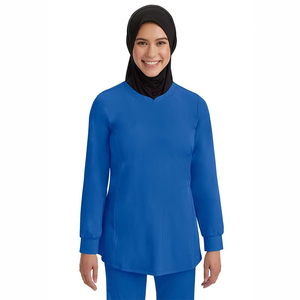 Uniforme Médico de Mujer con Logotipo Personalizado Bordado, Moderno, de Manga Larga, Estilo Musulmán, Ajustado, Elástico, para Hospital y Enfermería - Product Image 2