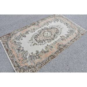 Vintage Turkish <b>Rug</b> Large Area 3.9 X 6.7ft Classic Brown Beige Wool Material Latex Patchwork for Hallway Rectangle <b>Bedside</b> <b>Rug</b> - Product Image 2