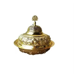 Newly Arrived Handcrafted Aluminum Date <b>Serving</b> <b>Bowls</b> Gold Plated <b>Lid</b> Eco-Friendly Durable Modern Design for Restaurants Hotels - Product Image 3