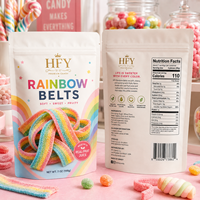 Nouveaux sacs personnalisés pour bonbons, sachets refermables de qualité alimentaire, pochettes en aluminium Mylar avec fenêtre