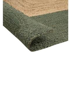 Alfombra de Yute Natural Tejida a Mano de Primera Calidad con Borde Verde, Alfombra de Piso Trenzada Ecológica para Sala de Estar, Dormitorio, Decoración del Hogar - Product Image 3