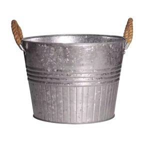 Grossiste Jardinières à fleurs en métal galvanisé en forme de seau avec poignées en corde pour la maison et le jardin Jardinières décoratives - Product Image 1