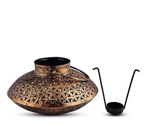 เชิงเทียนโบราณสีดำทองโครเมียม คุณภาพดีสำหรับตกแต่งบ้านและสำนักงาน งานแต่งงาน งานเลี้ยง งานอีเว้นท์ ผลิตในอินเดีย - Product Image 2