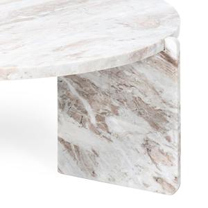 Table basse Sawar en marbre massif, faite à la main au design moderne, finition blanche naturelle, salon extérieur pliable de qualité supérieure - Product Image 3