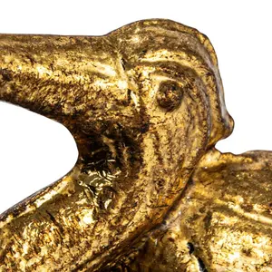 Sculpture d'animal en aluminium faite à la main de qualité supérieure, style moderne antique, Feng Shui, plaquée or, polie, décoration - Product Image 4