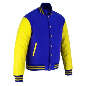 Logo personnalisé 2025 OEM Offre Spéciale bleu polaire avec veste universitaire en cuir pour hommes veste de mode d'hiver en gros - Product Image 5