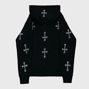 Sweat à capuche personnalisé avec logo en strass, fermeture éclair intégrale, broderie personnalisée, haute qualité, 100% coton, couleurs et designs personnalisés - Product Image 6