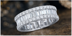 Anillo de Eternidad de Oro Blanco de 10K con Diamantes Cultivados en Laboratorio de Corte Brillante, Unisex, para Compromiso, Boda, Aniversario, Regalos de Lujo - Product Image 5