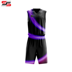 Maillots personnalisés et kit d'uniformes de basket-ball Uniformes de basket-ball sublimés Uniforme de basket-ball en sergé avec broderie pour hommes - Product Image 5