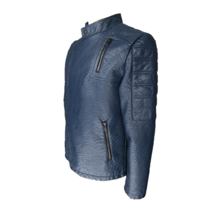 Vintage Distressed Genuine Coated <b>Waterproof</b> Zippered Jacket Men Slim Fit Biker Motorcycle <b>Warm</b> Winter Fashion Casual Outerwear - Product Image 3