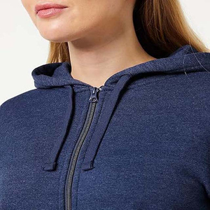 Sudadera con Capucha para Mujer, Talla Grande, Invierno 2026, OEM, Venta al por Mayor, Azul Marino, Felpa Francesa, Cierre Completo, Transpirable, Ropa Casual - Product Image 2