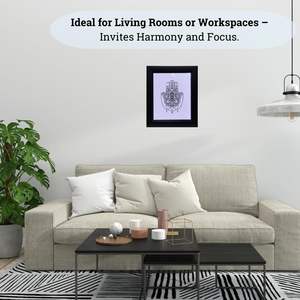 HOME GENIE Cadre d'art mural mandala Hamsa Symbole spirituel pour la protection et la positivité Diwali et les occasions de mariage sans verre - Product Image 5