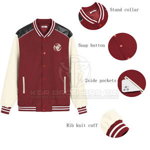Veste universitaire durable pour hommes Veste Letterman style bombardier à la mode pour club de sport et streetwear Veste universitaire pour hommes à la mode - Product Image 1