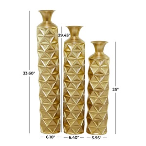 Nouveau Design géométrique or maison décorative Vase à fleurs composé de table en aluminium et hôtel de mariage accessoires de mariage Vase - Product Image 5