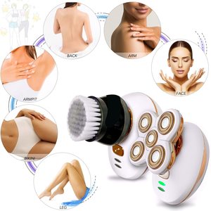 Afeitadora Eléctrica Recargable por USB para Mujer, Depiladora Facial Impermeable e Indolora, Cinco Cuchillas para Axilas, Piernas, Cuerpo y Bikini - Product Image 5