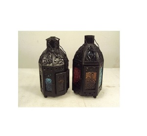Home Decorative for Party Wedding Dinning Creative Metal <b>Moroccan</b> <b>Lantern</b> Multi Colour <b>Moroccan</b> Color Glass Candle <b>Lantern</b> - Product Image 2