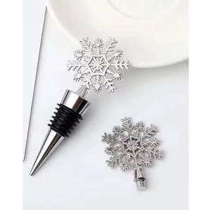 Best Selling Christmas Party Decoration Metal Wine <b>Stoppers</b> Snowflake Design Silver Plated Wine <b>Bottle</b> <b>Stoppers</b> - Product Image 1