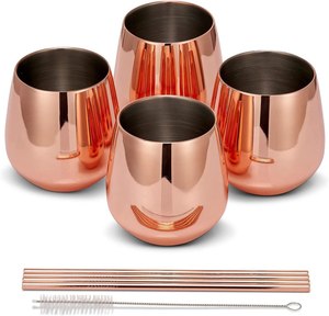 2025 Best-Selling <b>Handmade</b> Round Hammered Copper Glass Tumbler BPA Free Dishwasher & Microwave Safe Unisex Travel <b>Mug</b> From India - Product Image 4