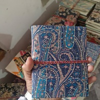Journaux recouverts de tissu de coton imprimé sur mesure de taille 4*6 pouces fabriqués avec des papiers faits à la main en coton de couleur bleue