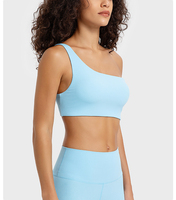 Soutien-gorge de sport côtelé à une épaule et respirant personnalisable pour les femmes Séchage rapide Gym Yoga Athletic Wear Seamless Plus Size Workouts
