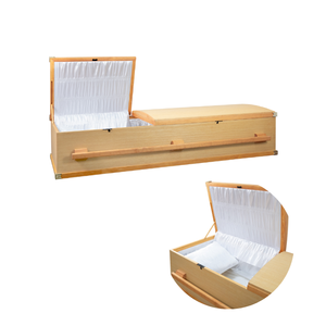 Ataúdes europeos de estilo americano de alta calidad, urnas de madera Natural, equipo funerario, manija de tapa de arco plegable DSP LTD - Product Image 1
