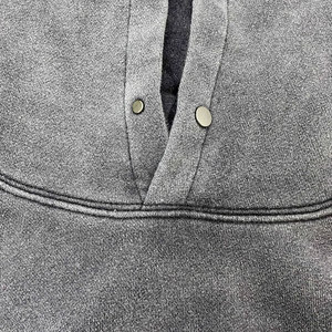 Diseño personalizado de alta calidad lavado ácido hombres sudaderas con capucha sólido Casual de talla grande lavado ácido sudaderas con capucha nueva llegada - Product Image 2